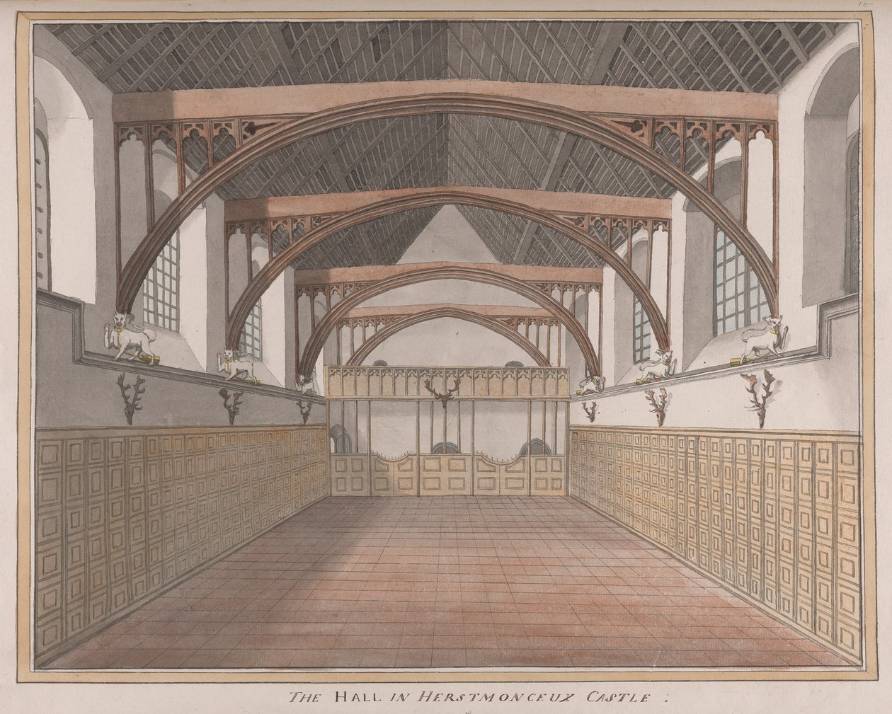 Herstmonceux-kastély, East Sussex: A terem alkotó: James Lambert  of Lewes