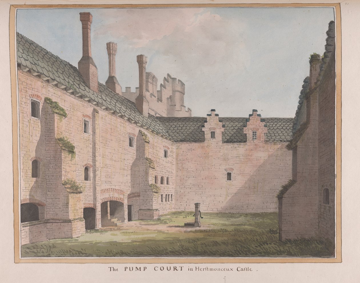 Herstmonceux kastély, East Sussex: A Pump Court alkotó: James Lambert  of Lewes