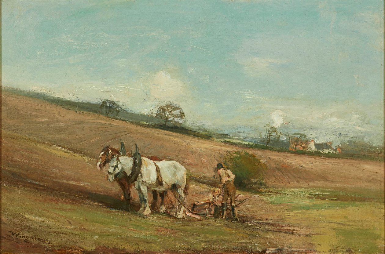 Tavaszi szántás (olaj, vászon) alkotó: James Lawton Wingate