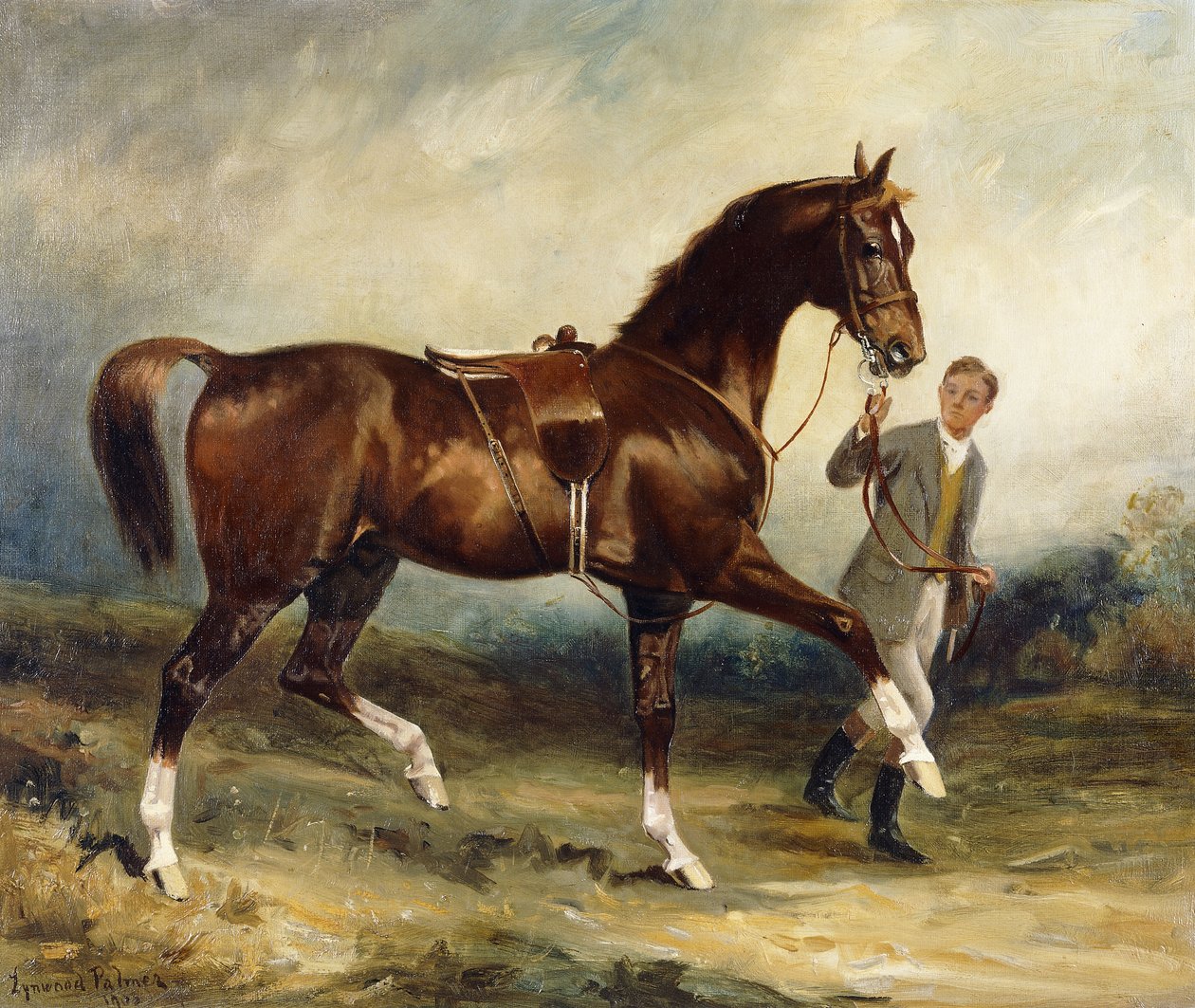 Ló és a vőlegény egy tájban alkotó: James Lynwood Palmer