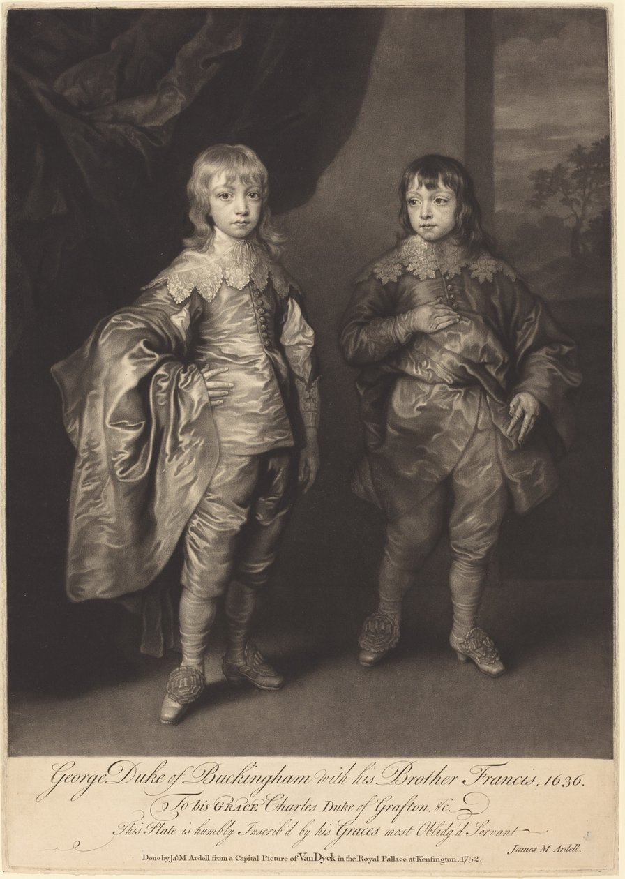 George Buckingham hercege Ferenc testvérével alkotó: James MacArdell after Sir Anthony van Dyck