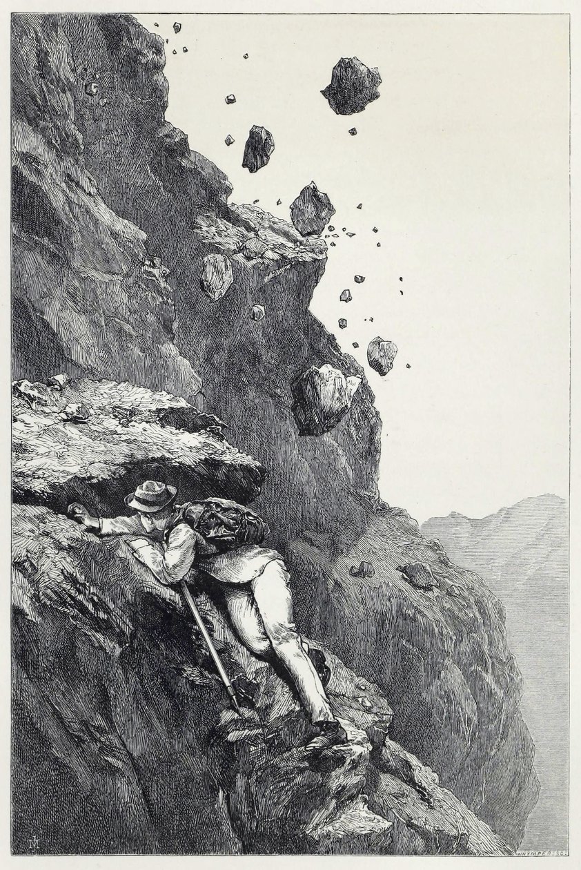 Cannonade a Matterhornon, a Scrambles-ből az Alpok között 1860-69 között, kocsma. 1871 (metszet) alkotó: James Mahoney