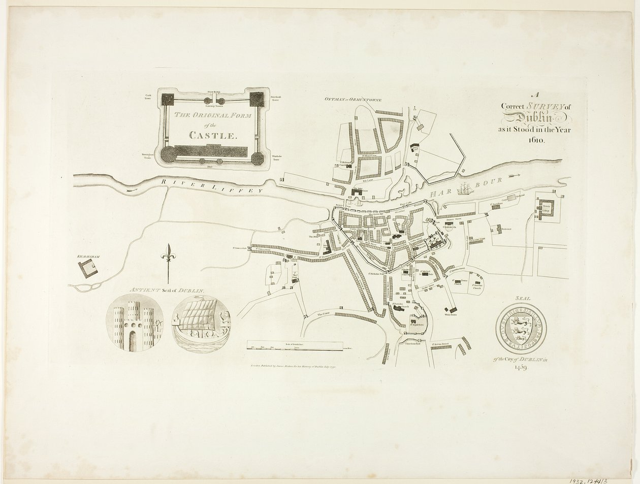 Helyes felmérés Dublinról, 1610-ben alkotó: James Malton