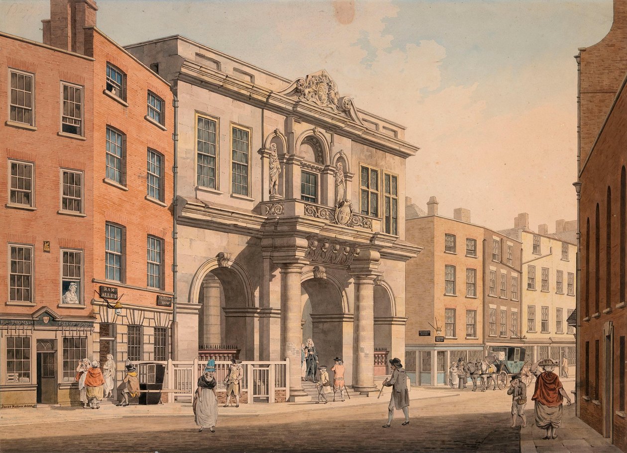 A Tholsel, Skinners Row, Dublin alkotó: James Malton
