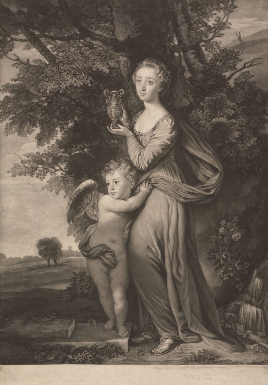 Miss Frances Greville és bátyja, mint "Hebe" és "Cupid" alkotó: James McArdell