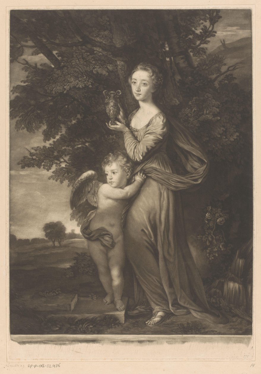 Frances Anne Greville és Henry Francis Greville portréja Hebe és Cupido szerepében alkotó: James McArdell