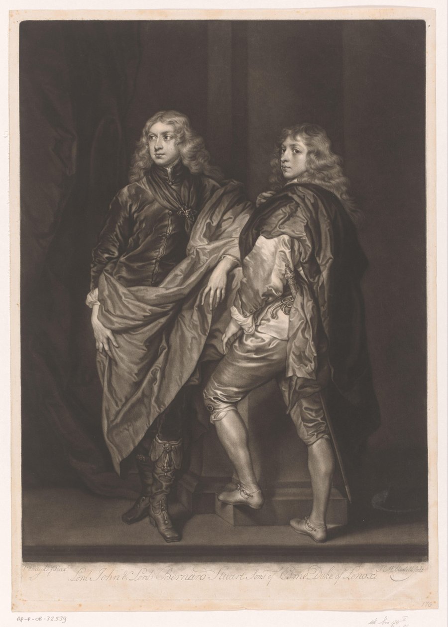 John és Bernard Stuart portréja alkotó: James McArdell