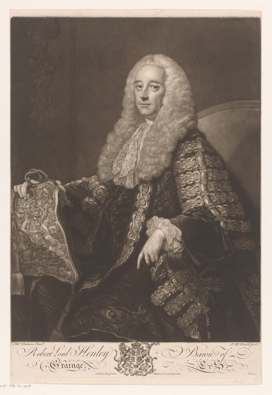 Robert Henley portréja Robert Lord Henley Grainge bárója (cím a tárgyon) alkotó: James McArdell