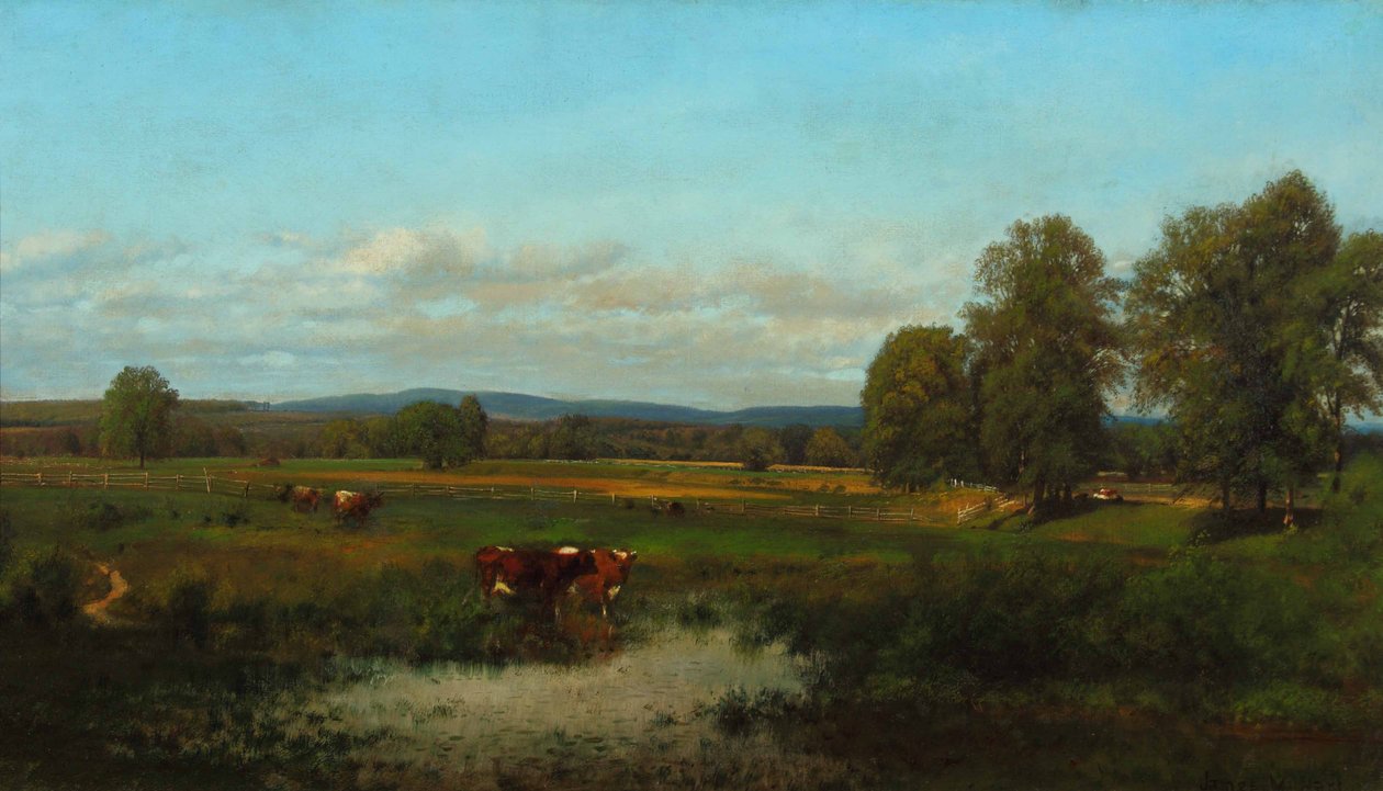 Tehenek a legelőn 1870 (Olaj, vászon) alkotó: James McDougal Hart