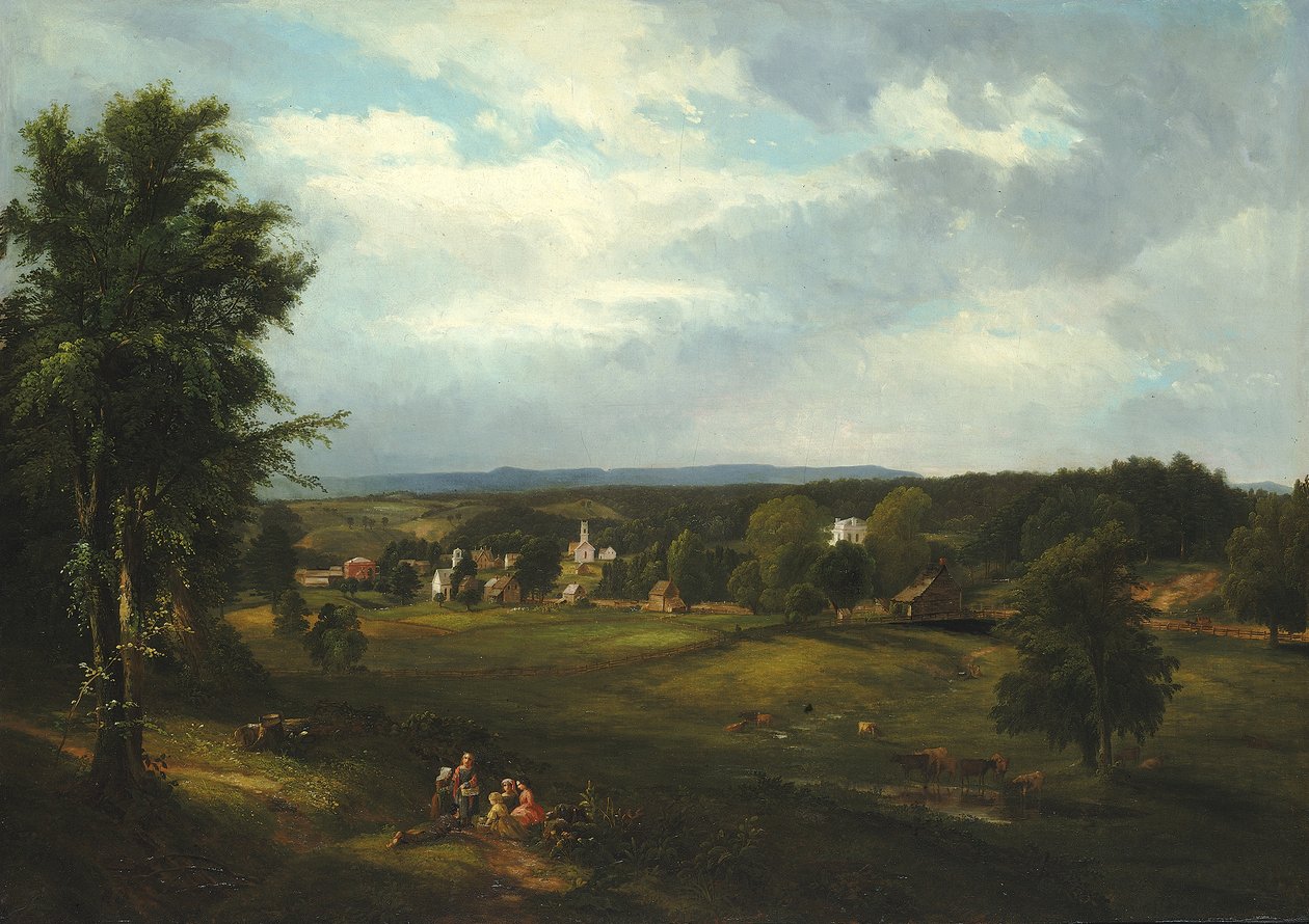 Falusi jelenet Albany közelében, New York államban, 1850. alkotó: James McDougal Hart