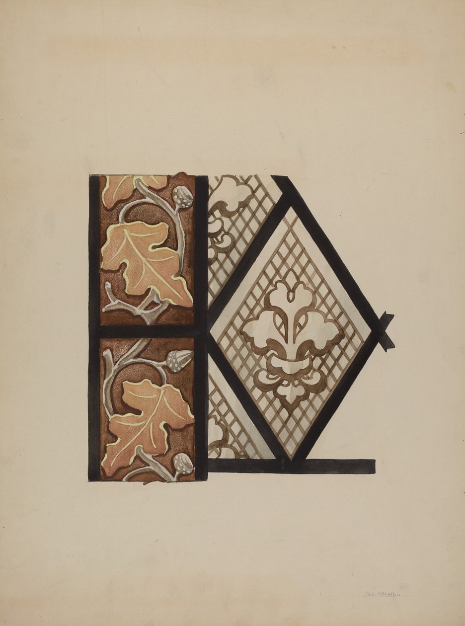 Festett üvegablak, c. 1937. alkotó: James McLellan