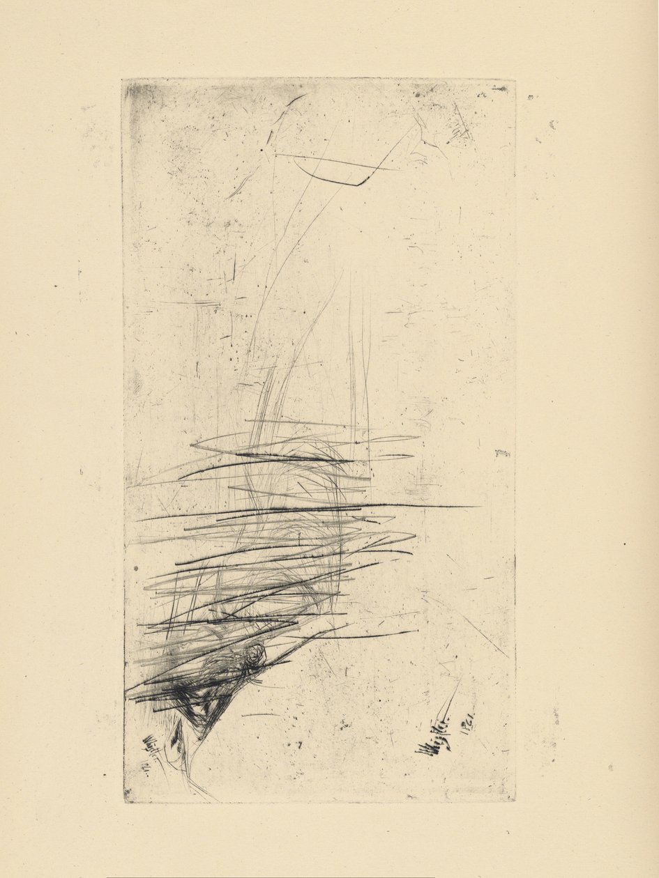[76] Benyomások Whistler lemondott lemezeiről – [Fiatal nő feküdt a kanapén]. alkotó: James Abbott McNeill Whistler