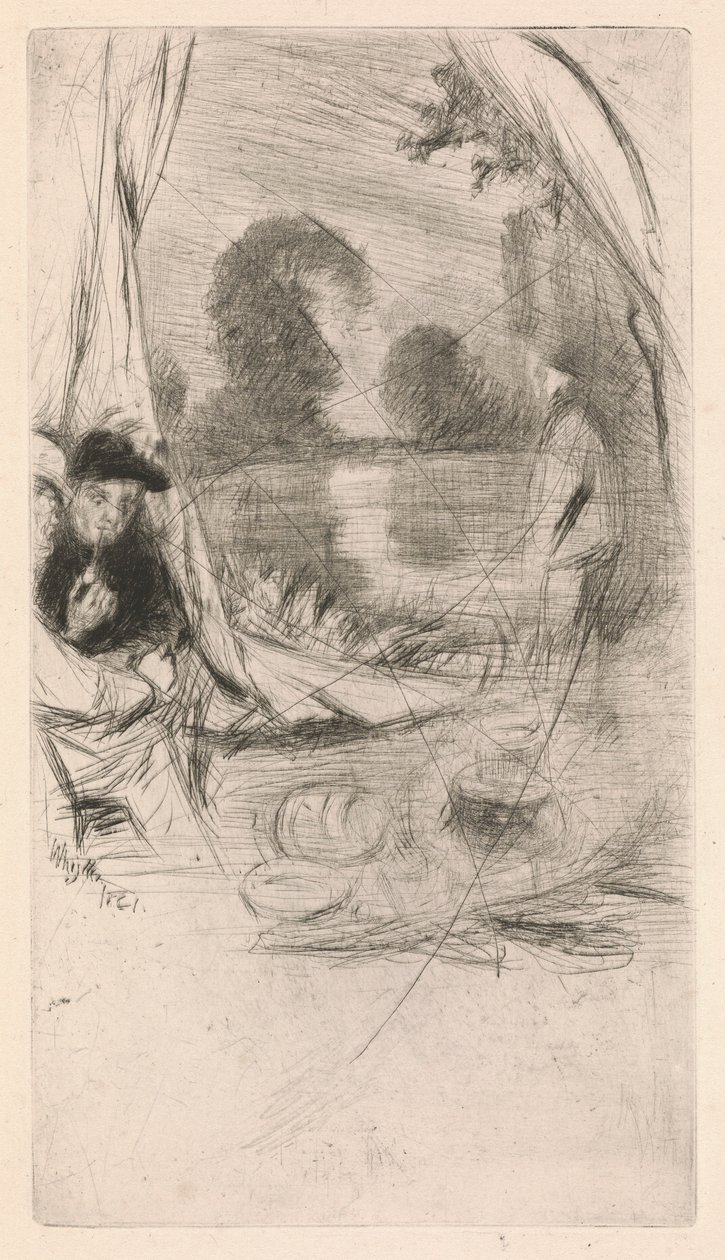 [76] Benyomások a Whistler - a Model Resting - törölt lemezeiről. alkotó: James Abbott McNeill Whistler