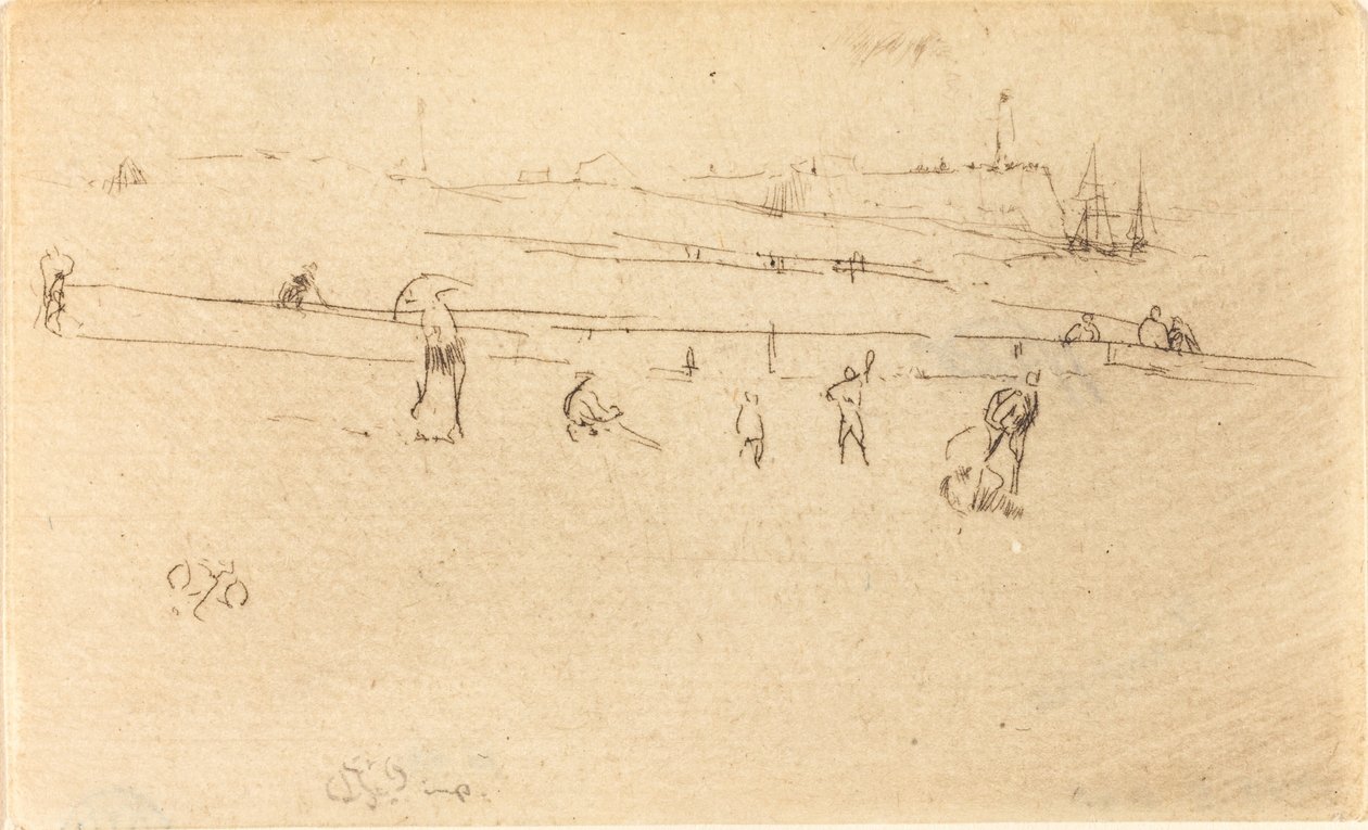 Vázlat Dieppe-ben alkotó: James Abbott McNeill Whistler