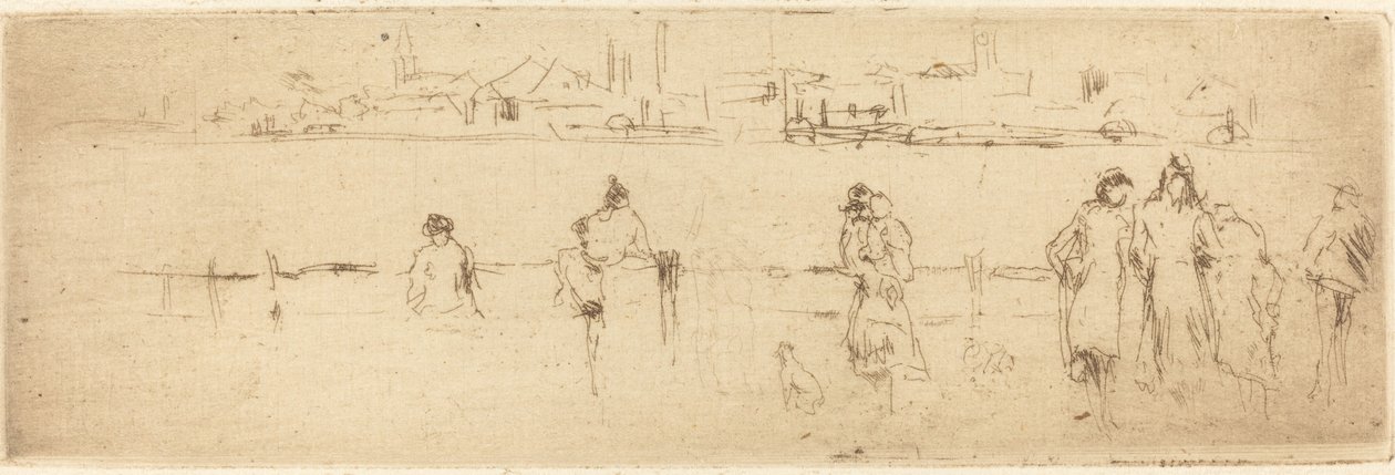 Vázlat a rakparton alkotó: James Abbott McNeill Whistler