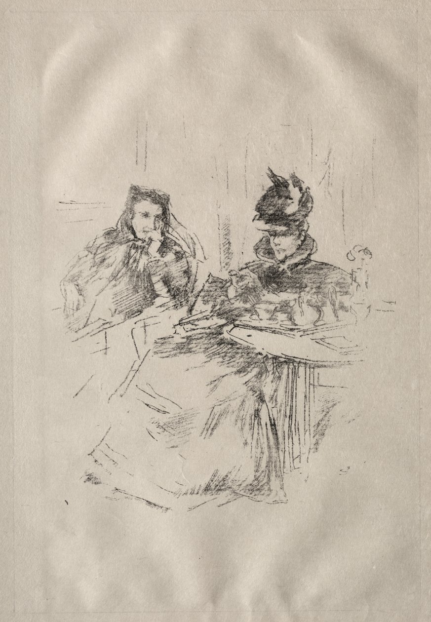 Délutáni tea, Mrs. Phillips és Mrs. Charles Whibley alkotó: James McNeill Whistler