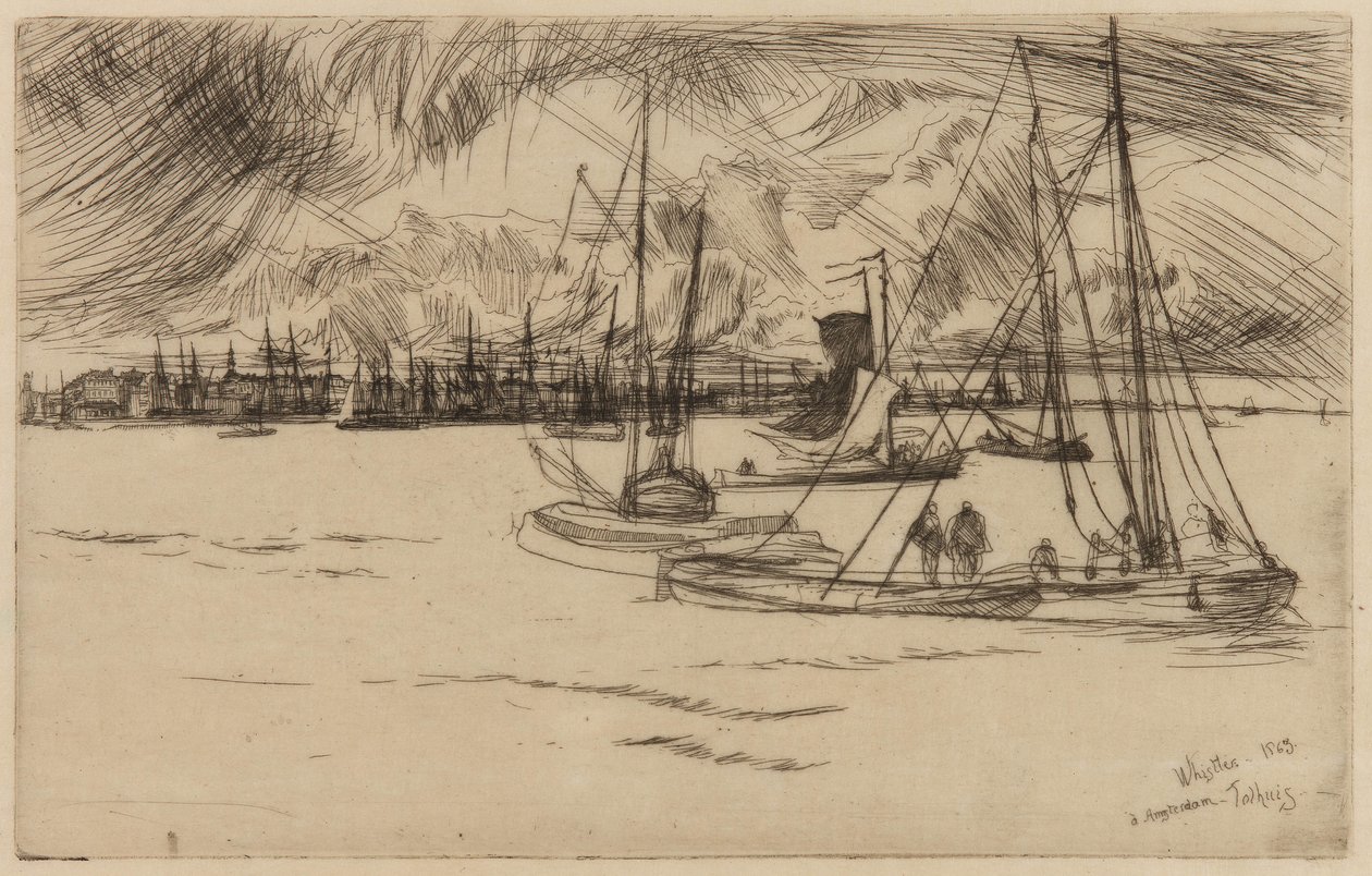 Amszterdam, a Tolhuistól alkotó: James Abbott McNeill Whistler