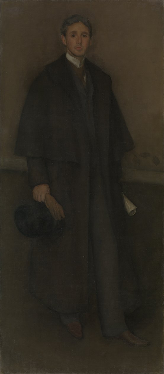 Hússzín és barna színű elrendezés: Arthur Jerome Eddy portréja alkotó: James McNeill Whistler