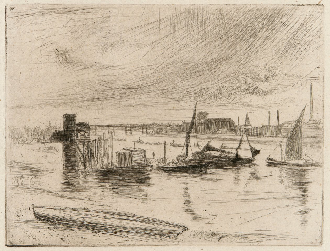 Battersea Dawn (Cadogan móló) alkotó: James Abbott McNeill Whistler