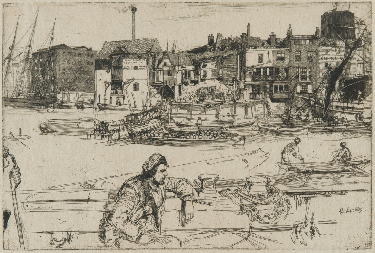 Black Lion Wharf alkotó: James Abbott McNeill Whistler