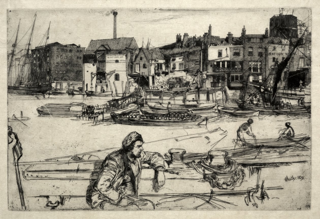 Black Lion kikötő alkotó: James McNeill Whistler