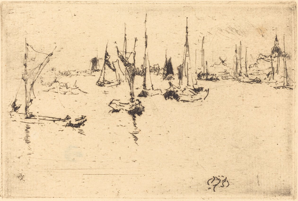 Hajók, Dordrecht alkotó: James Abbott McNeill Whistler