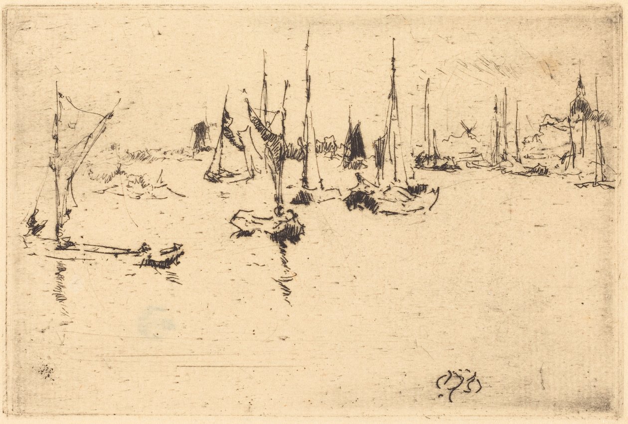 Csónakok, Dordrecht alkotó: James McNeill Whistler