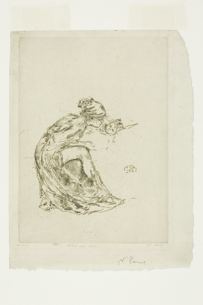 Cameo, No. 1 (Anya és gyermeke) alkotó: James Abbott McNeill Whistler