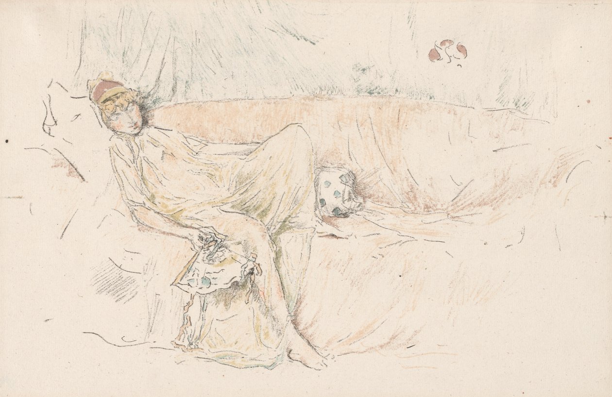 Drapírozott alak, fekvő alkotó: James McNeill Whistler