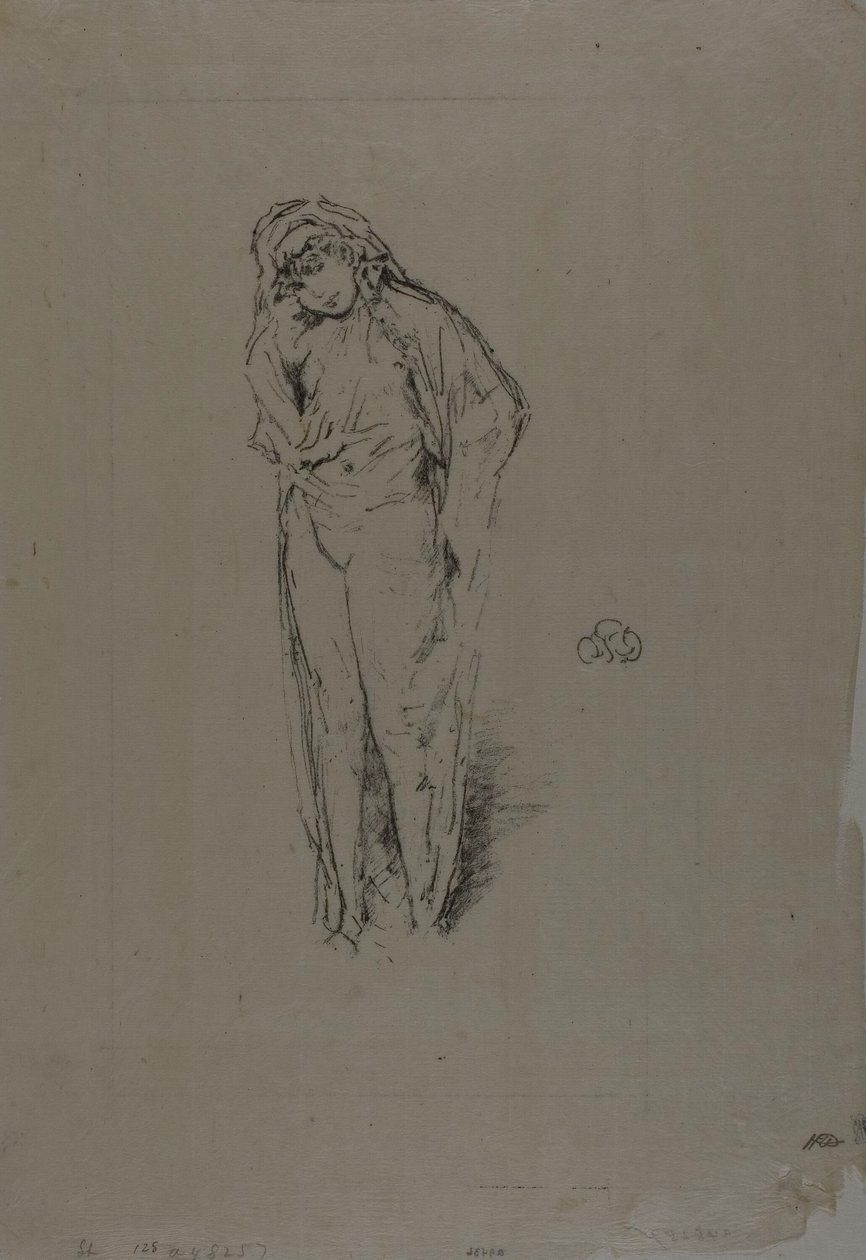 Drapált ábra, álló alkotó: James Abbott McNeill Whistler