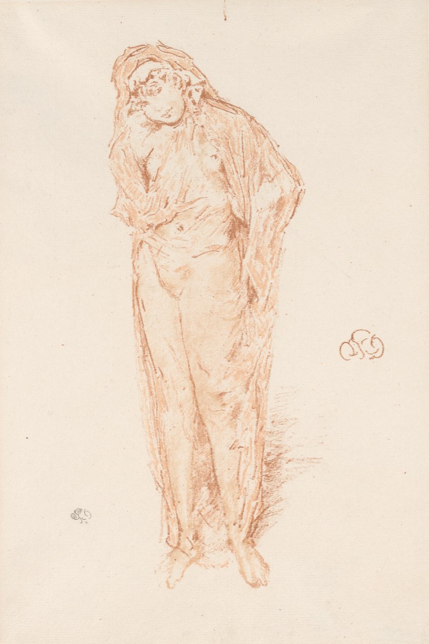 Drapált ábra, álló alkotó: James Abbott McNeill Whistler