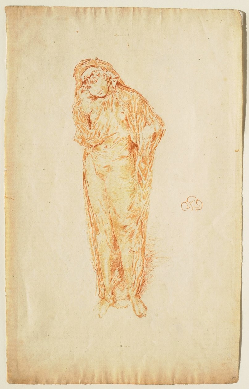 Drapériás, álló alak alkotó: James McNeill Whistler