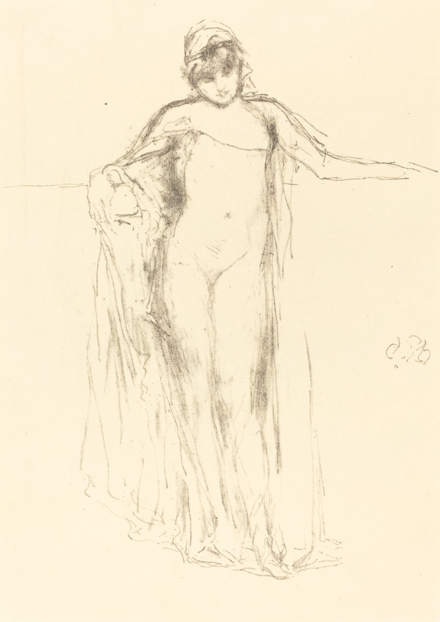 Drapizált modell, álló alkotó: James Abbott McNeill Whistler