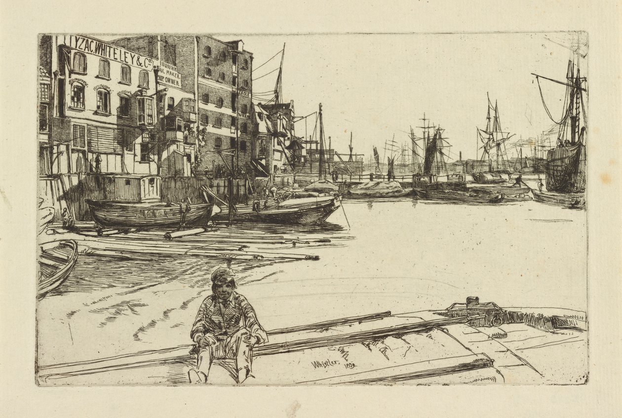 Eagle Wharf (Tyzac Whiteley and Co.) alkotó: James Abbott McNeill Whistler