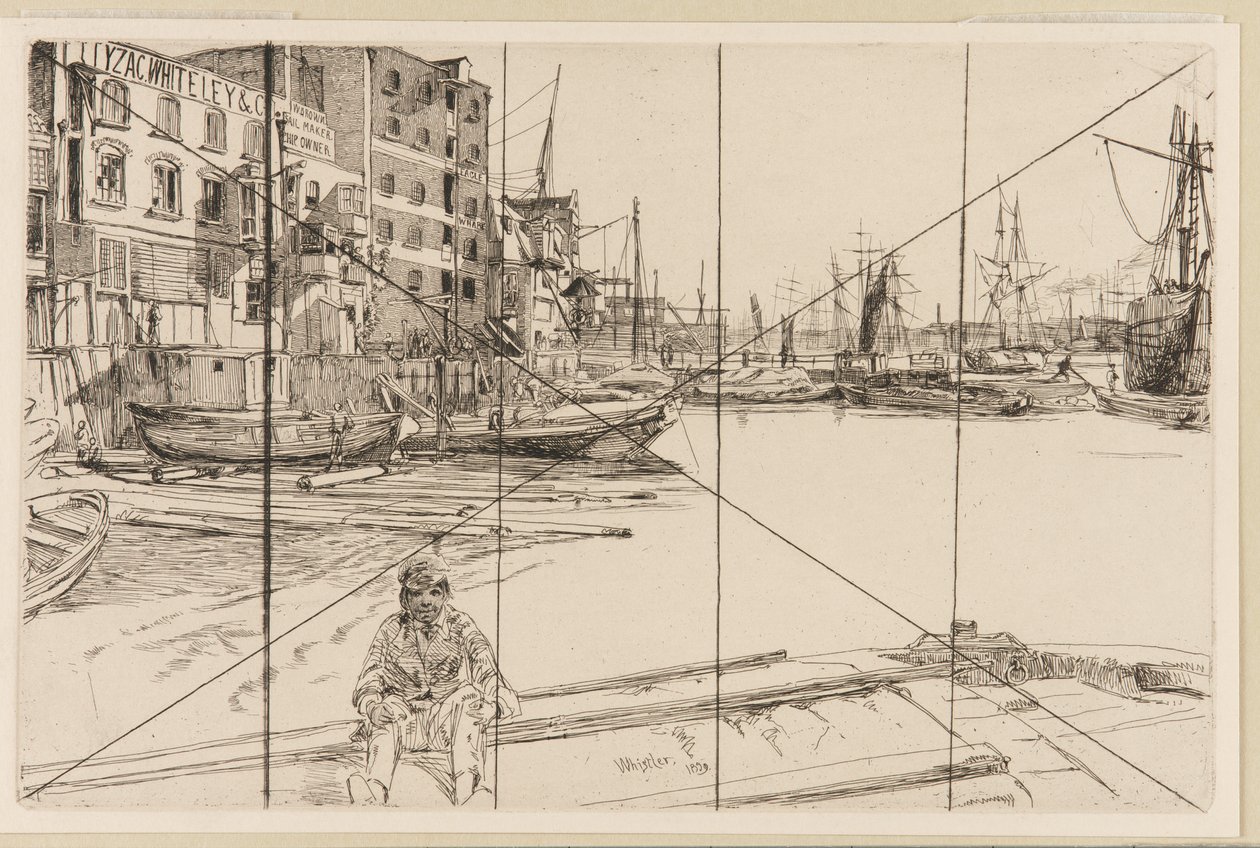 Eagle Wharf (Tyzac Whiteley and Co.) alkotó: James Abbott McNeill Whistler