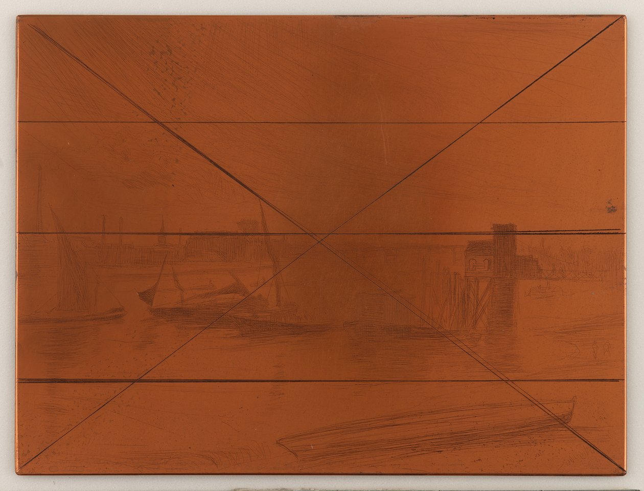 Rézkarc: kora reggel, Battersea alkotó: James Abbott McNeill Whistler