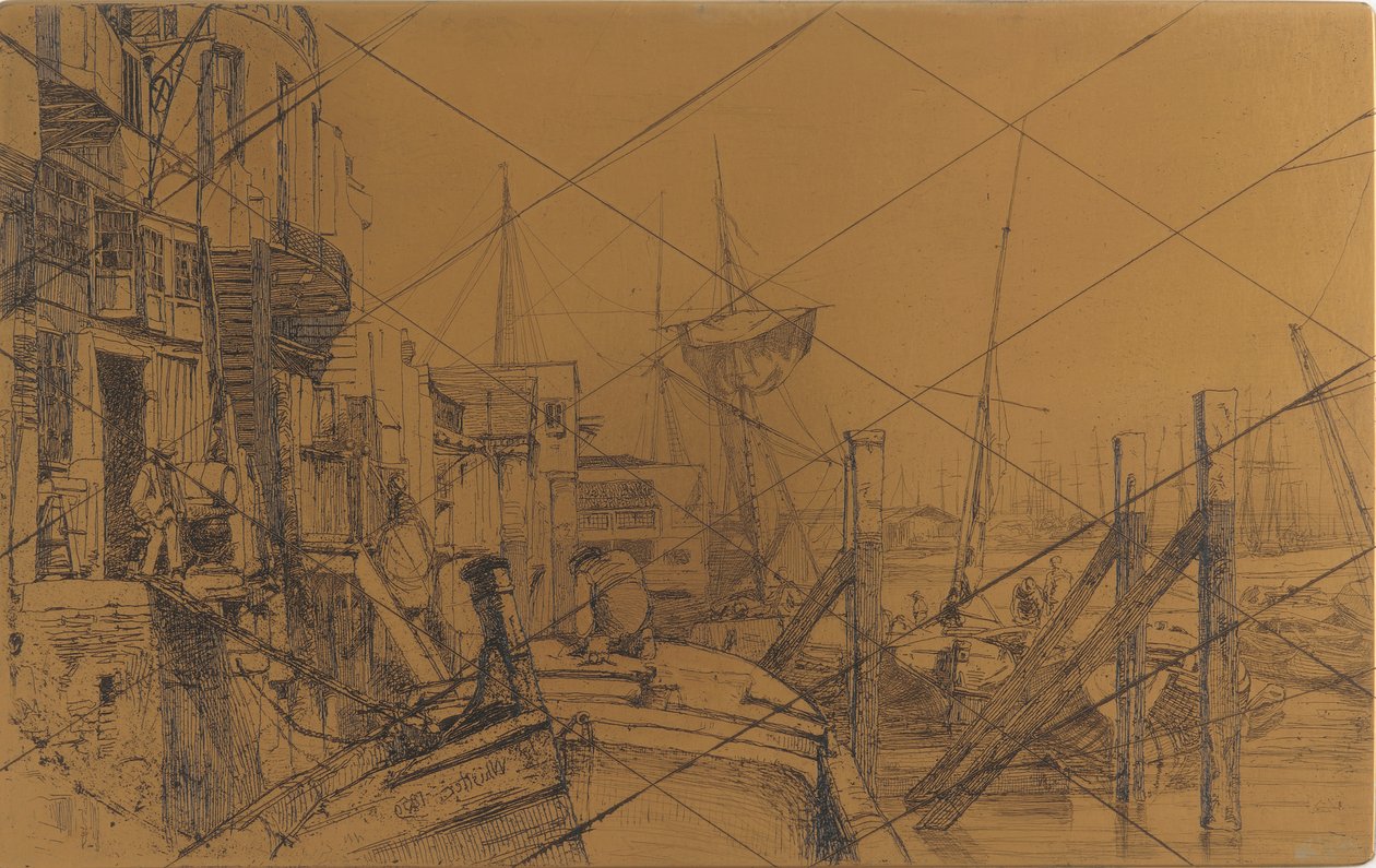 Rézkarclap: Limehouse alkotó: James Abbott McNeill Whistler
