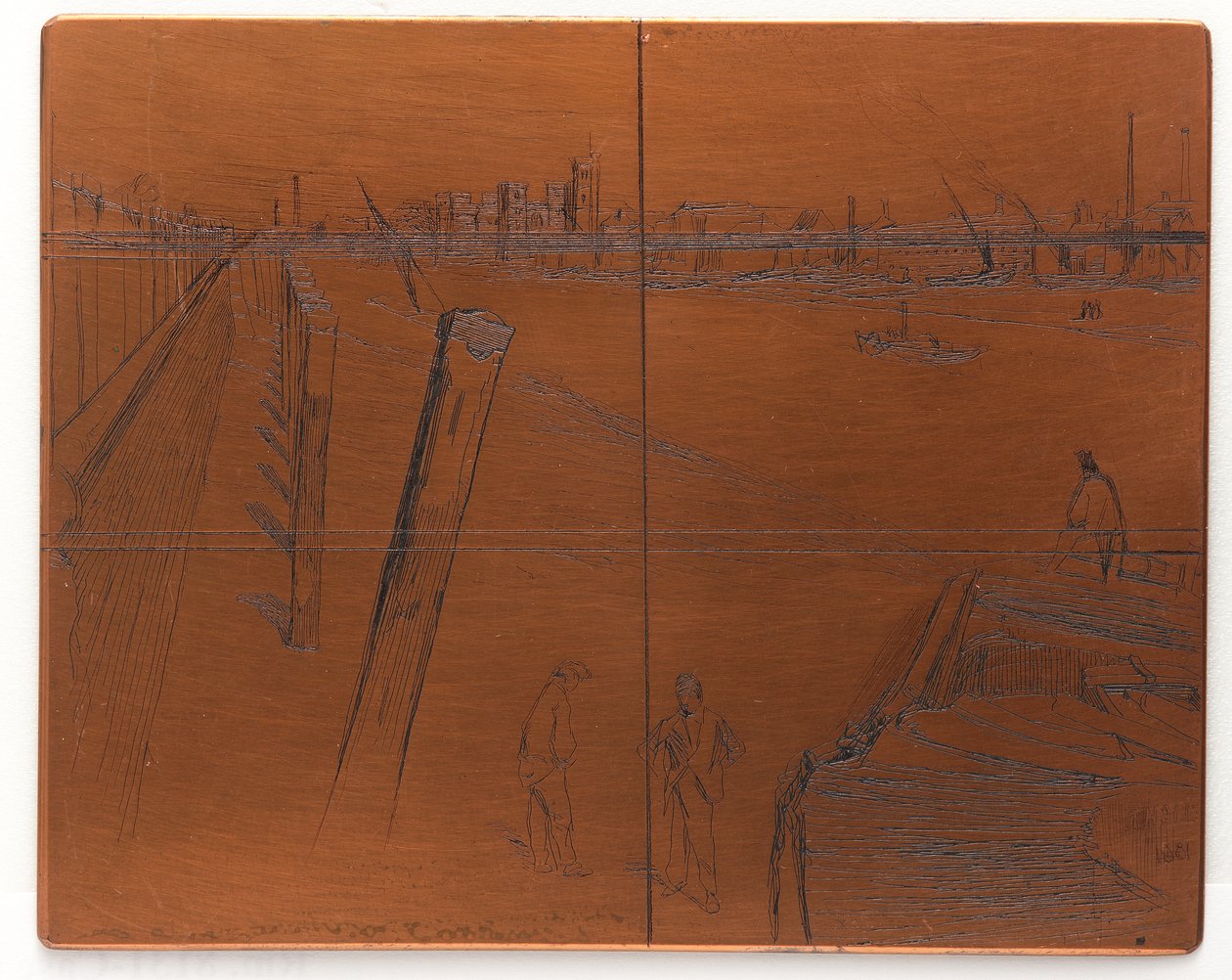 Rézkarclap: Millbank alkotó: James Abbott McNeill Whistler