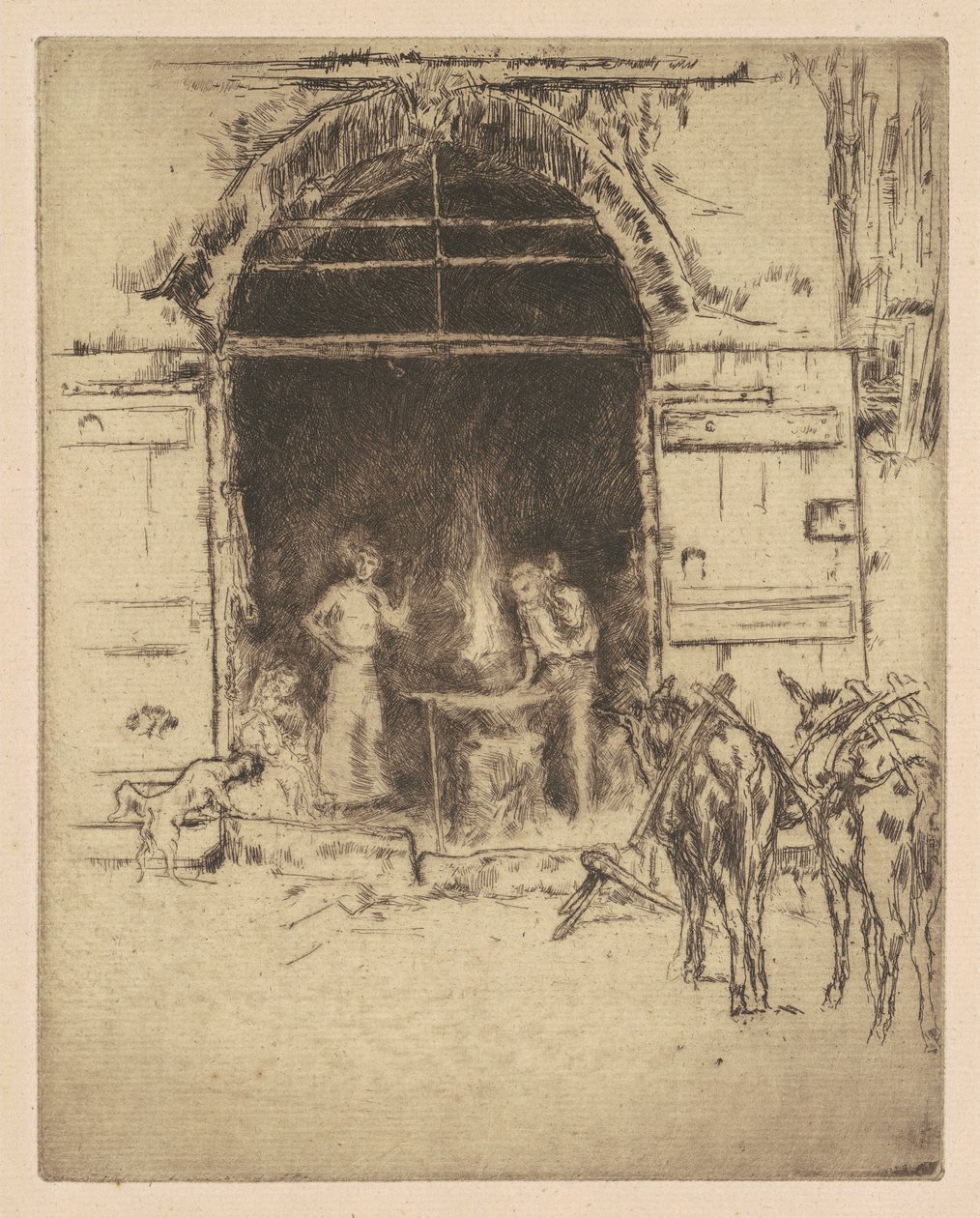 Lángoló Forge alkotó: James Abbott McNeill Whistler