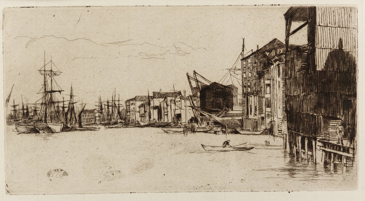 Szabadkereskedelmi rakpart alkotó: James Abbott McNeill Whistler