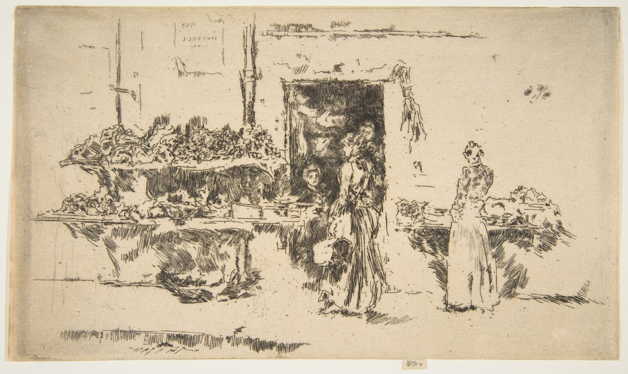 Gyümölcsüzlet, Párizs (zöldség-gyümölcs üzlet, Párizs) alkotó: James McNeill Whistler