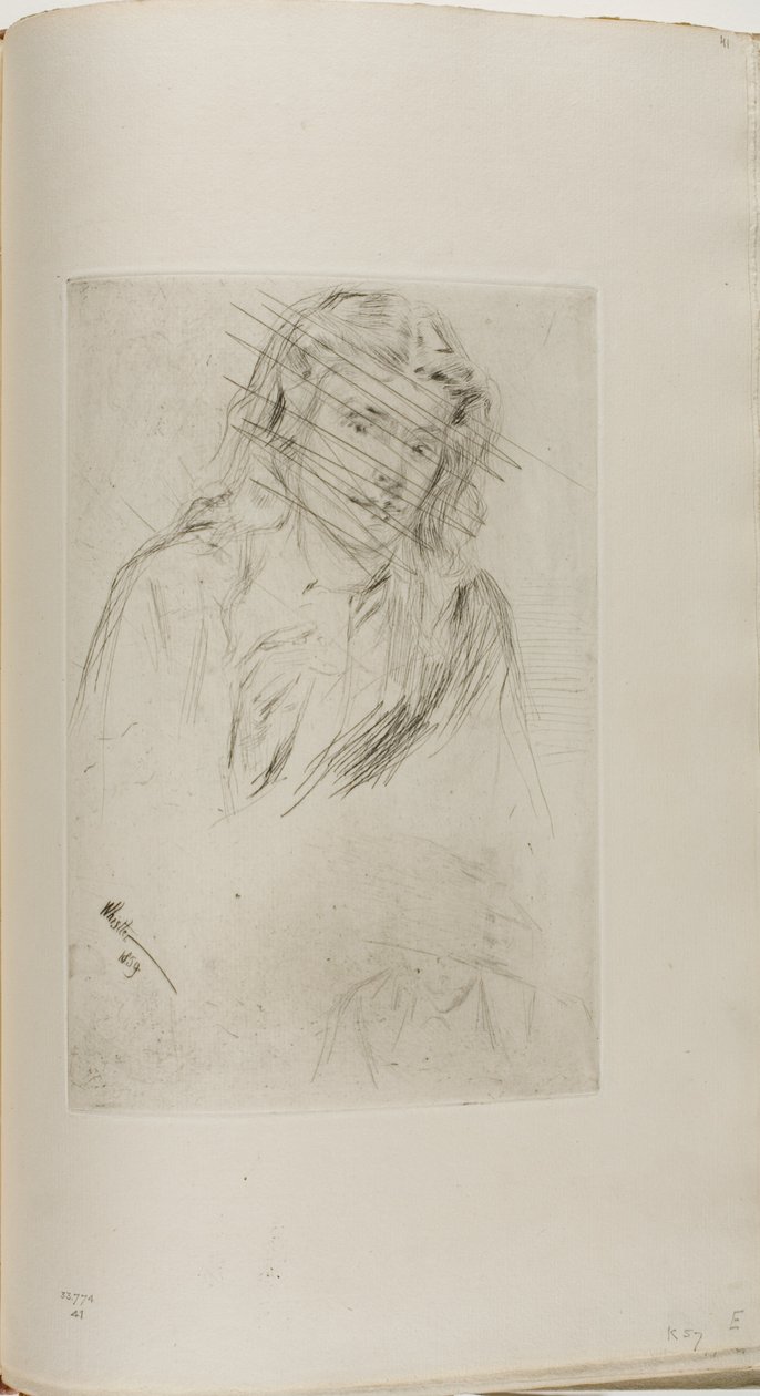 Fumette hajlított feje alkotó: James McNeill Whistler