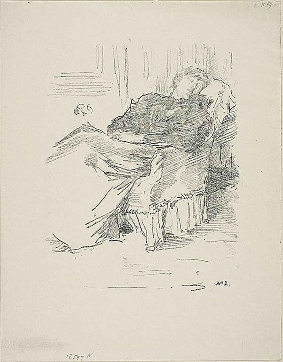 A gyönyörű alvó hölgy alkotó: James Abbott McNeill Whistler