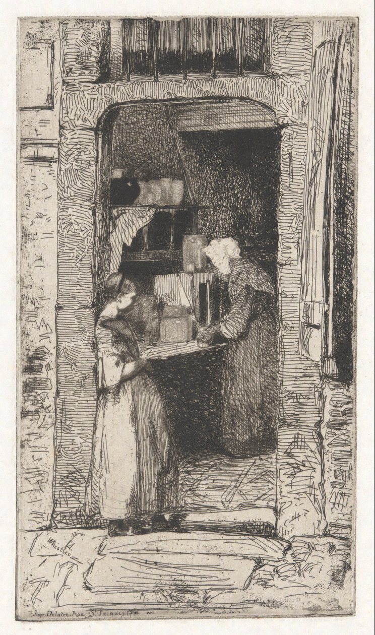La Marchande de Moutarde (A mustárárus), a francia díszletből (Douze Eaux-Fortes d alkotó: James Abbott McNeill Whistler