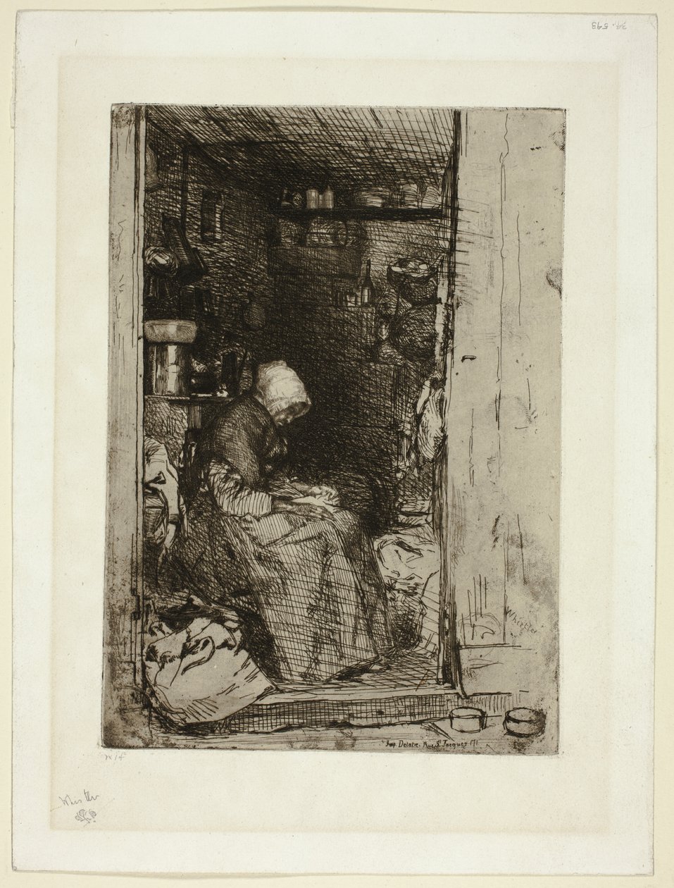 La Vieille aux Loques (Az öregasszony rongyokkal) alkotó: James Abbott McNeill Whistler