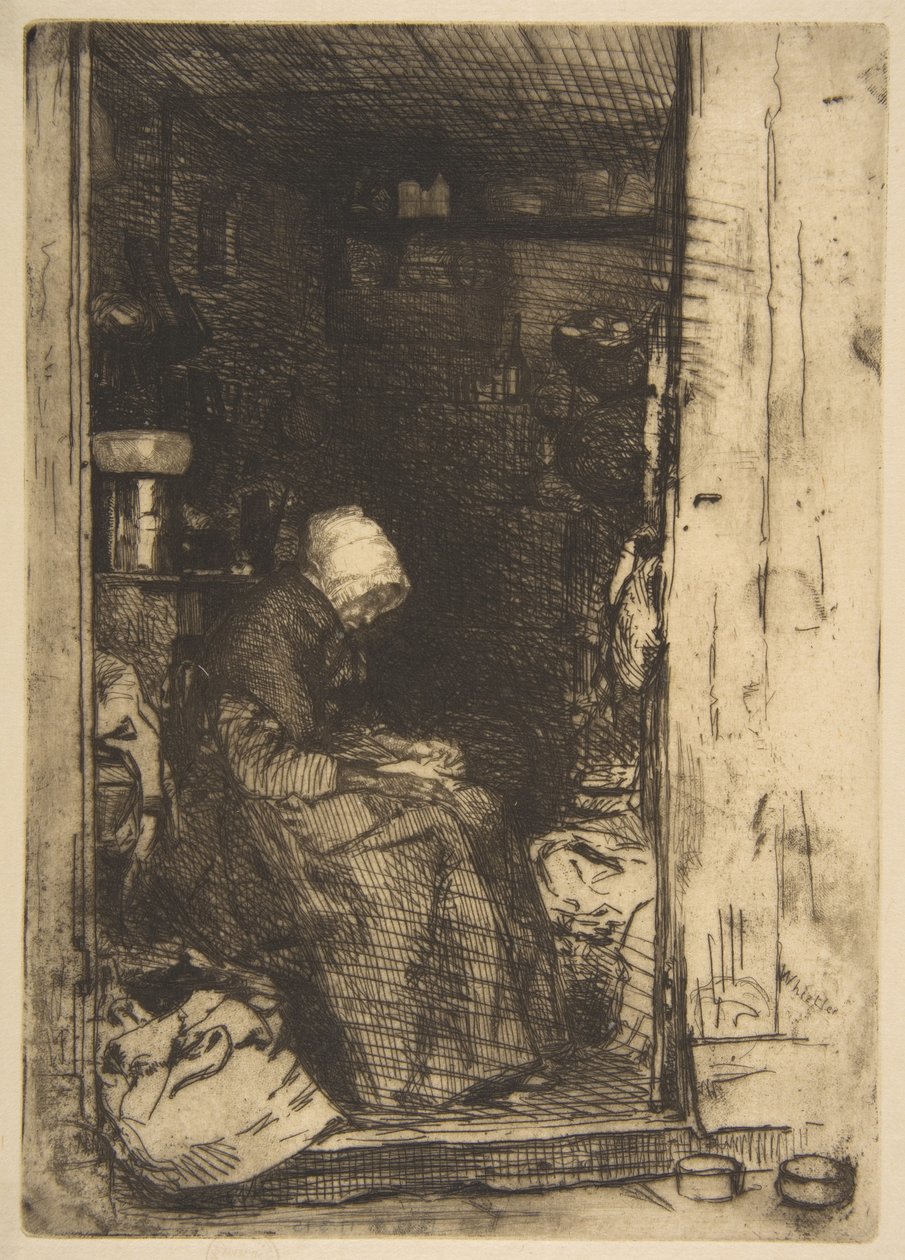 Az öreg rongyszedő nő alkotó: James McNeill Whistler