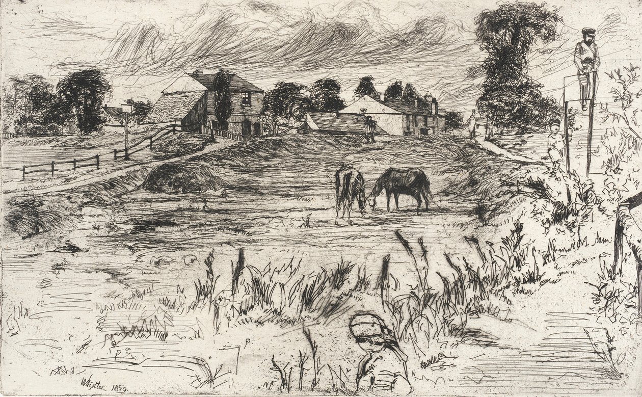 Tájkép lovakkal alkotó: James McNeill Whistler