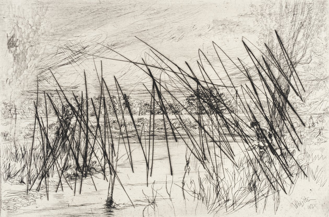 Tájkép halásszal alkotó: James McNeill Whistler