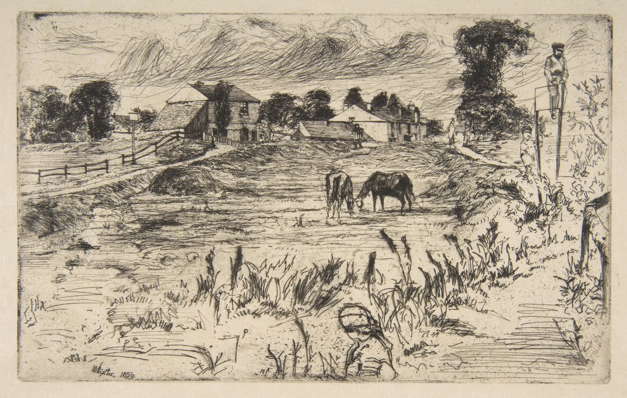Táj lóval (Táj lovakkal) alkotó: James McNeill Whistler