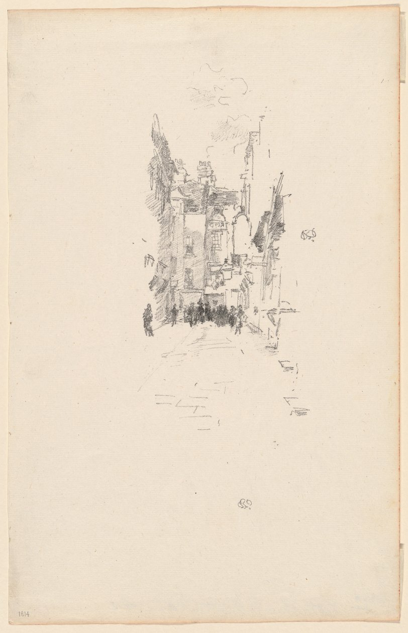 Kis udvar, posztóvásár alkotó: James Abbott McNeill Whistler